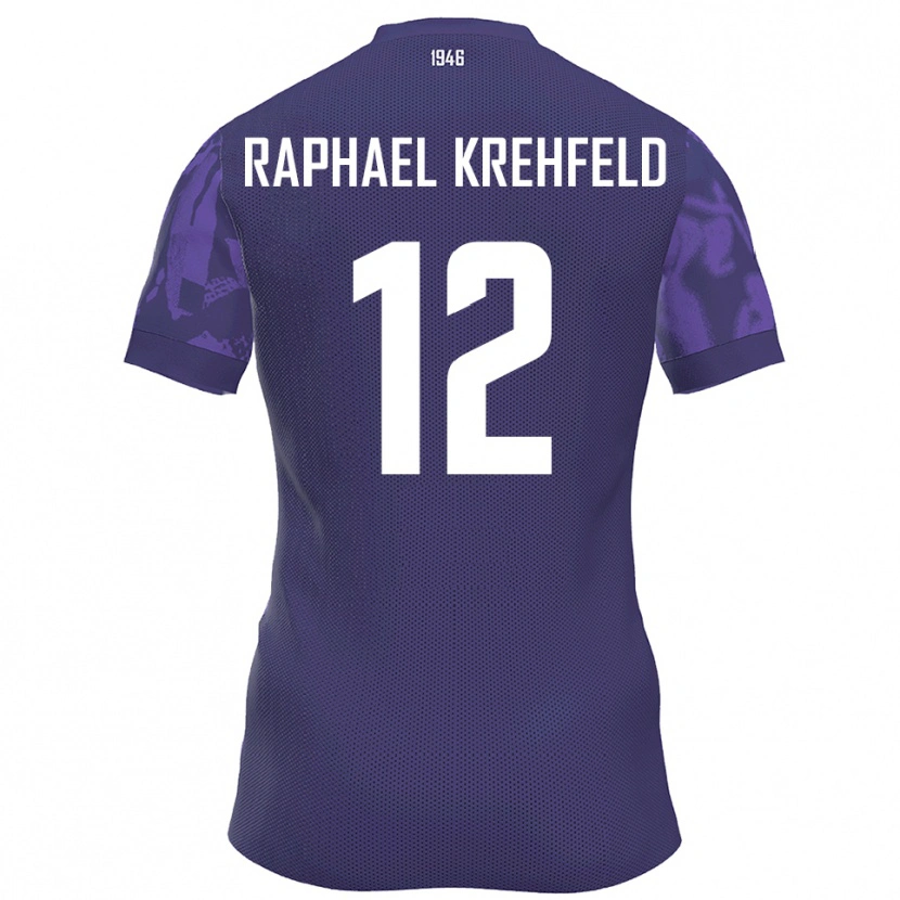 Danxen Uomo Maglia Luca Raphael Krehfeld #12 Viola Bianco Kit Gara Home 2025/26 Maglietta