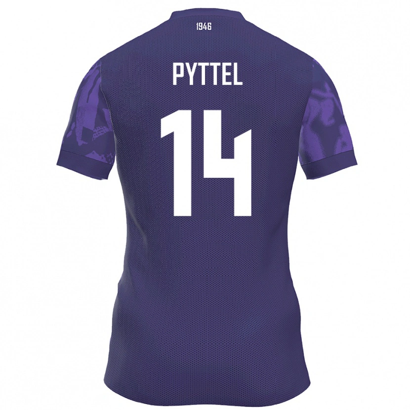 Danxen Uomo Maglia Henrik Pyttel #14 Viola Bianco Kit Gara Home 2025/26 Maglietta