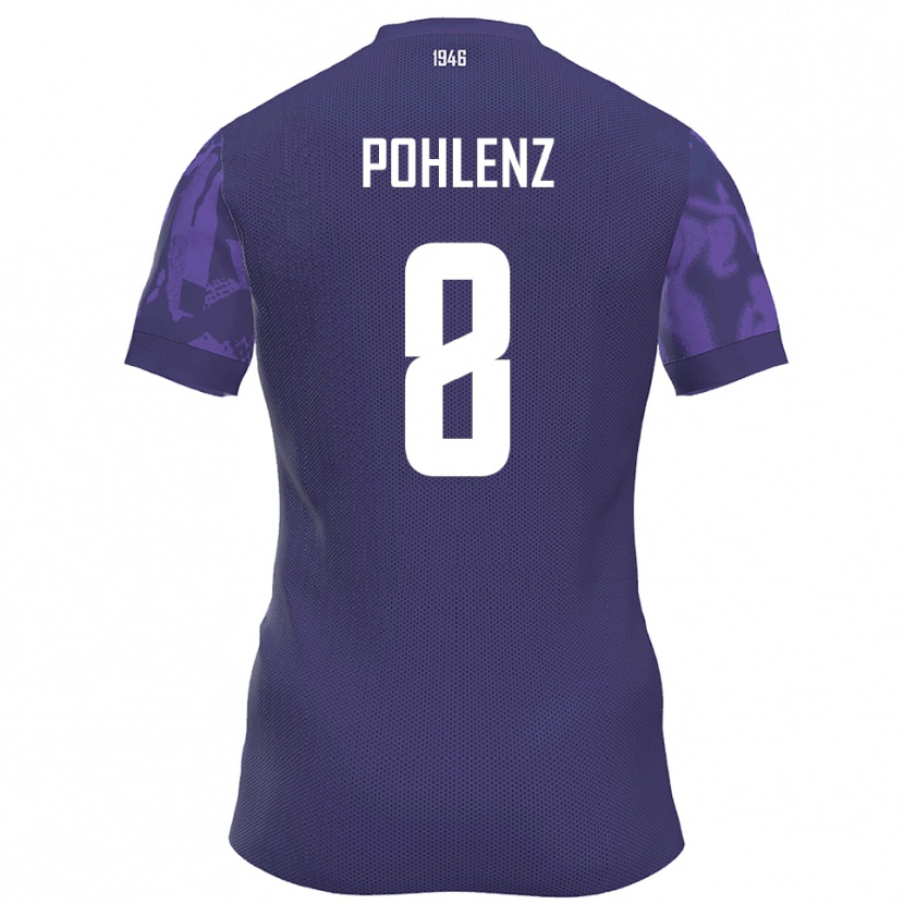 Danxen Uomo Maglia Luis Pohlenz #8 Viola Bianco Kit Gara Home 2025/26 Maglietta