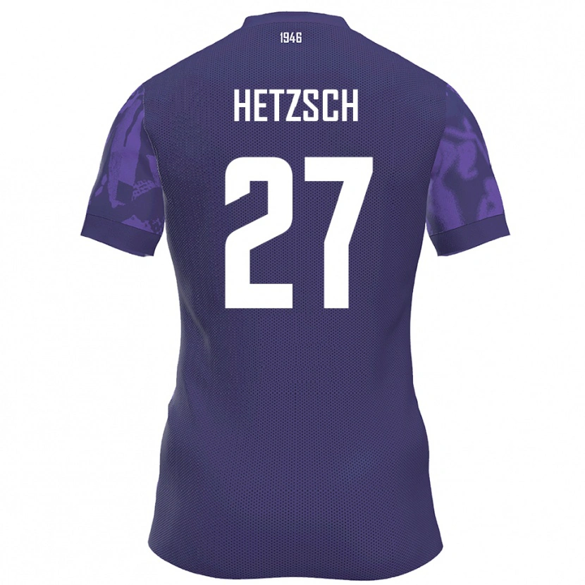 Danxen Uomo Maglia Finn Hetzsch #27 Viola Bianco Kit Gara Home 2025/26 Maglietta