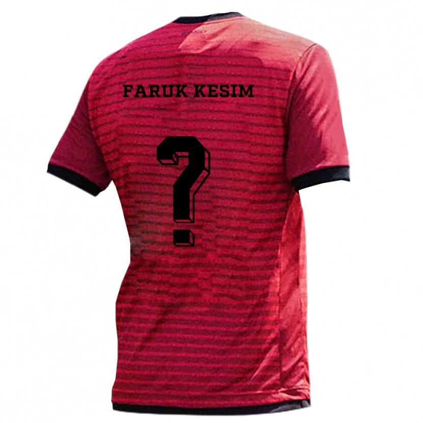 Danxen Uomo Maglia Efkan Faruk Kesim #0 Rosso Nero Kit Gara Home 2025/26 Maglietta