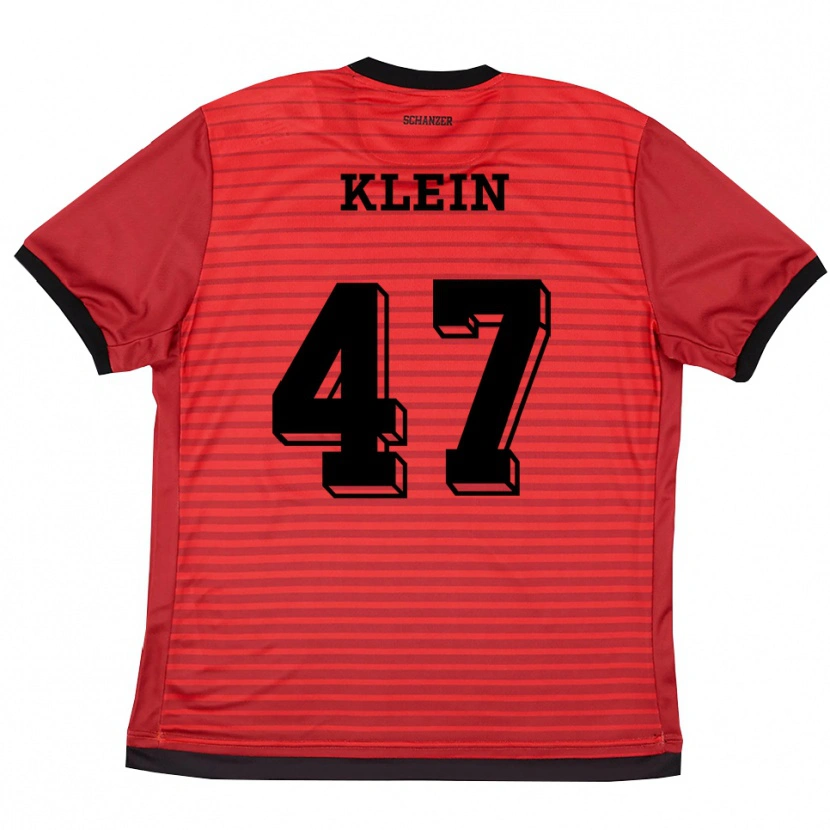 Danxen Uomo Maglia David Klein #47 Rosso Nero Kit Gara Home 2025/26 Maglietta