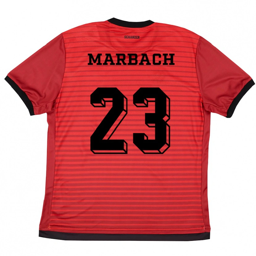 Danxen Uomo Maglia Louis Marbach #23 Rosso Nero Kit Gara Home 2025/26 Maglietta