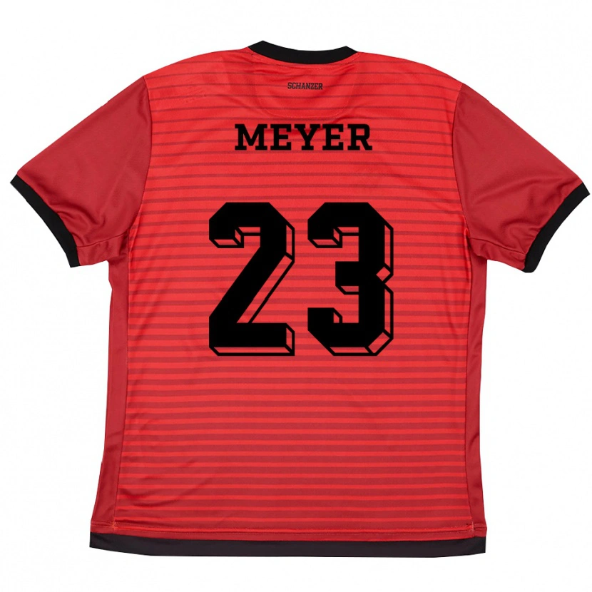 Danxen Uomo Maglia Alexander Meyer #23 Rosso Nero Kit Gara Home 2025/26 Maglietta
