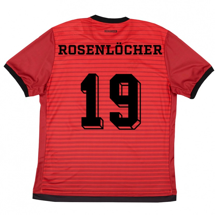 Danxen Uomo Maglia Linus Rosenlöcher #19 Rosso Nero Kit Gara Home 2025/26 Maglietta
