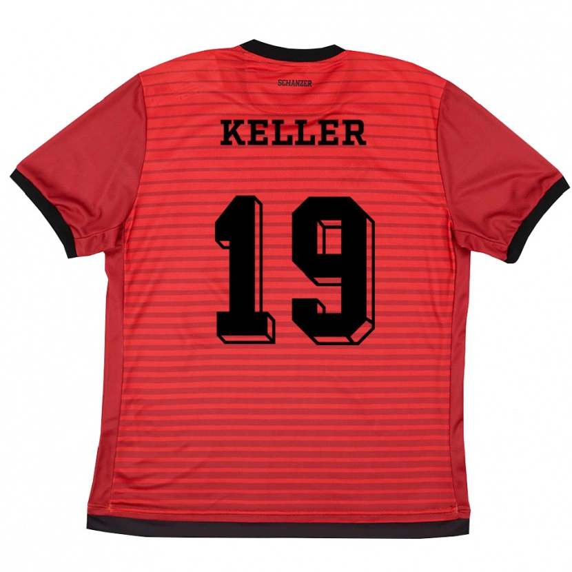 Danxen Uomo Maglia Tom Keller #19 Rosso Nero Kit Gara Home 2025/26 Maglietta