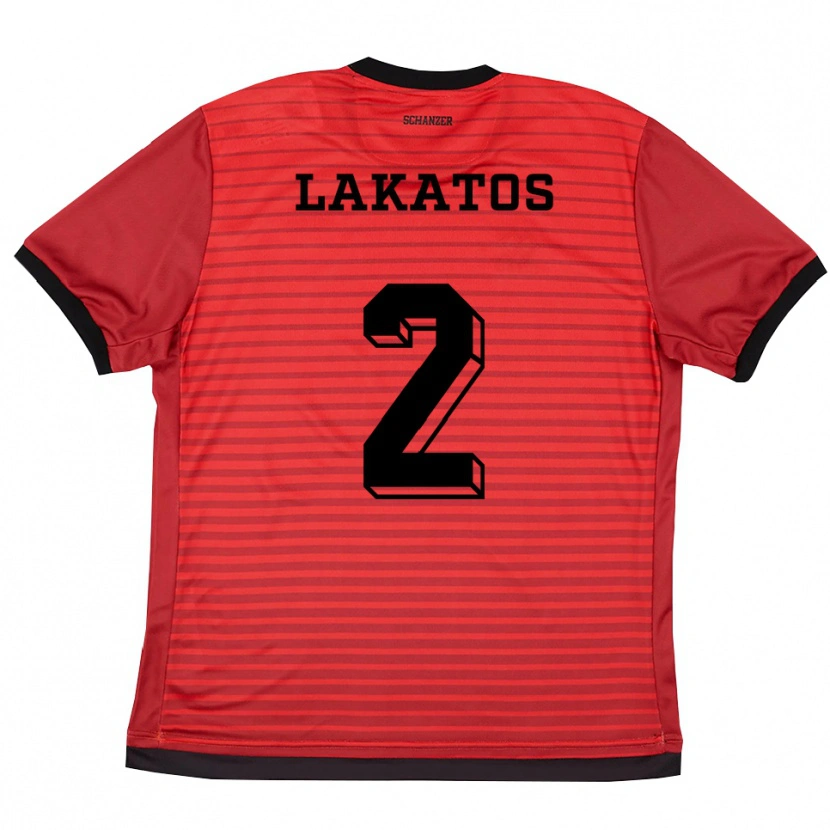 Danxen Uomo Maglia Noel Lakatos #2 Rosso Nero Kit Gara Home 2025/26 Maglietta