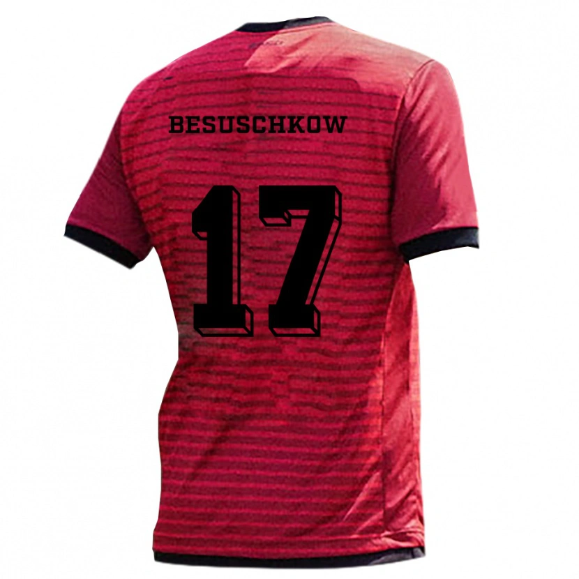 Danxen Uomo Maglia Max Besuschkow #17 Rosso Nero Kit Gara Home 2025/26 Maglietta