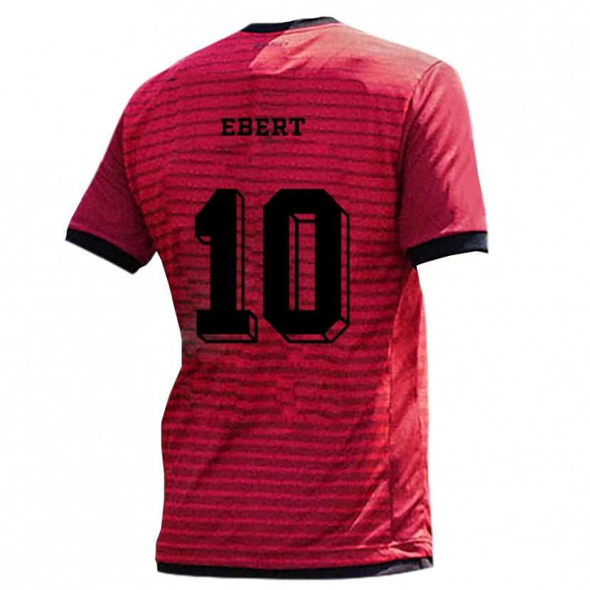 Danxen Uomo Maglia Lisa Ebert #10 Rosso Nero Kit Gara Home 2025/26 Maglietta