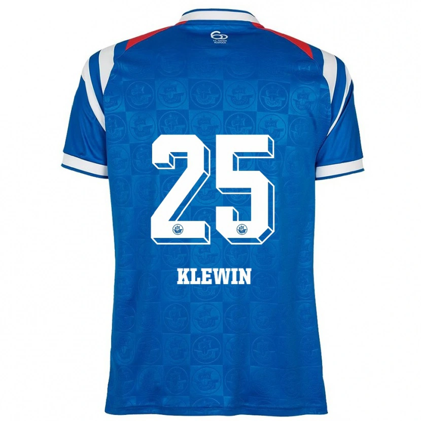 Danxen Uomo Maglia Philipp Klewin #25 Blu Bianco Rosso Kit Gara Home 2025/26 Maglietta