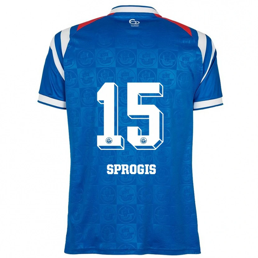Danxen Uomo Maglia Felikss Sprogis #15 Blu Bianco Rosso Kit Gara Home 2025/26 Maglietta