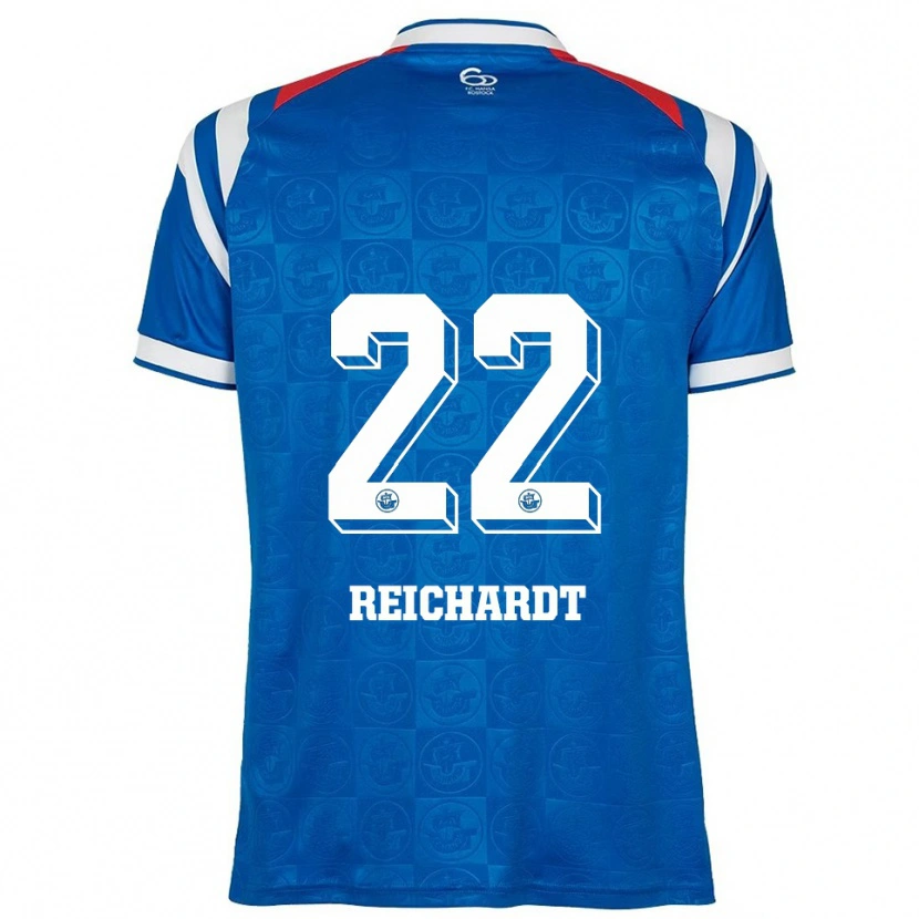 Danxen Uomo Maglia Leon Reichardt #22 Blu Bianco Rosso Kit Gara Home 2025/26 Maglietta