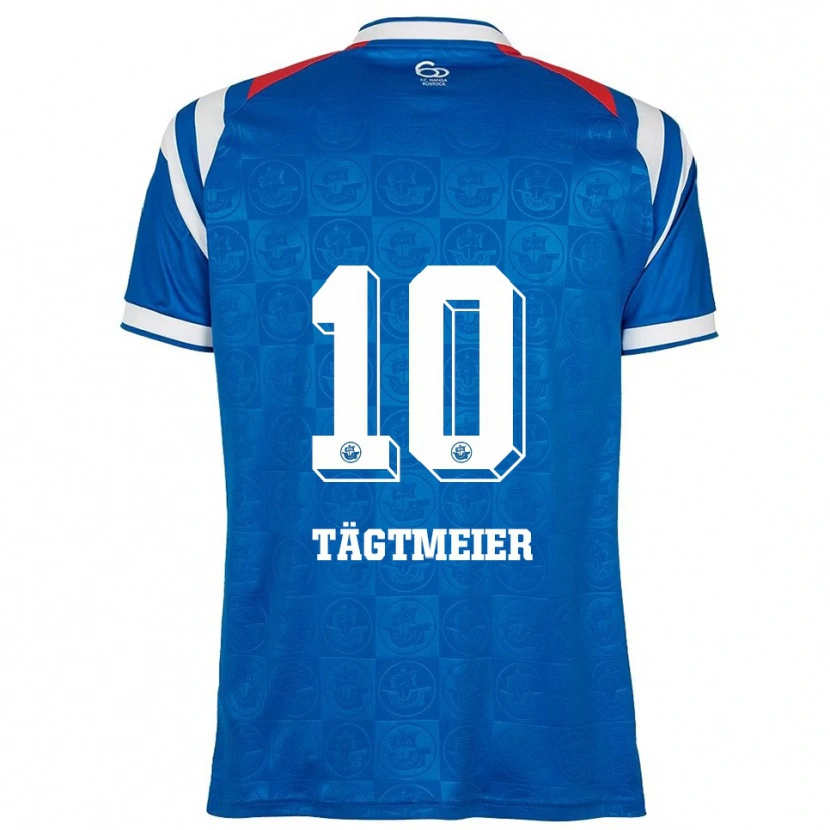 Danxen Uomo Maglia Sarah Tägtmeier #10 Blu Bianco Rosso Kit Gara Home 2025/26 Maglietta