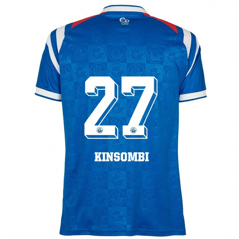 Danxen Uomo Maglia Christian Kinsombi #27 Blu Bianco Rosso Kit Gara Home 2025/26 Maglietta