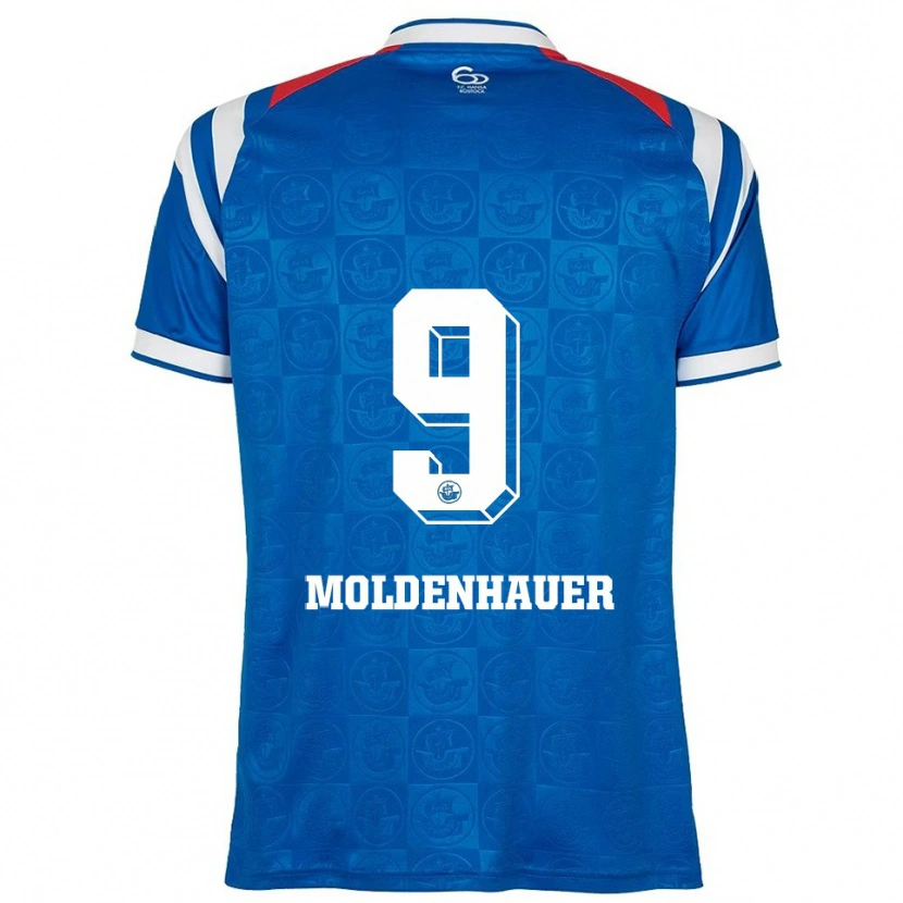 Danxen Uomo Maglia Max Moldenhauer #9 Blu Bianco Rosso Kit Gara Home 2025/26 Maglietta