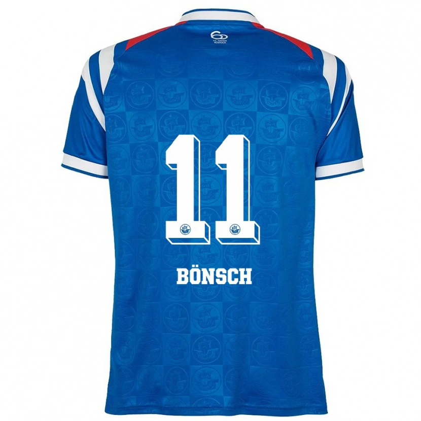 Danxen Uomo Maglia Mette Bönsch #11 Blu Bianco Rosso Kit Gara Home 2025/26 Maglietta