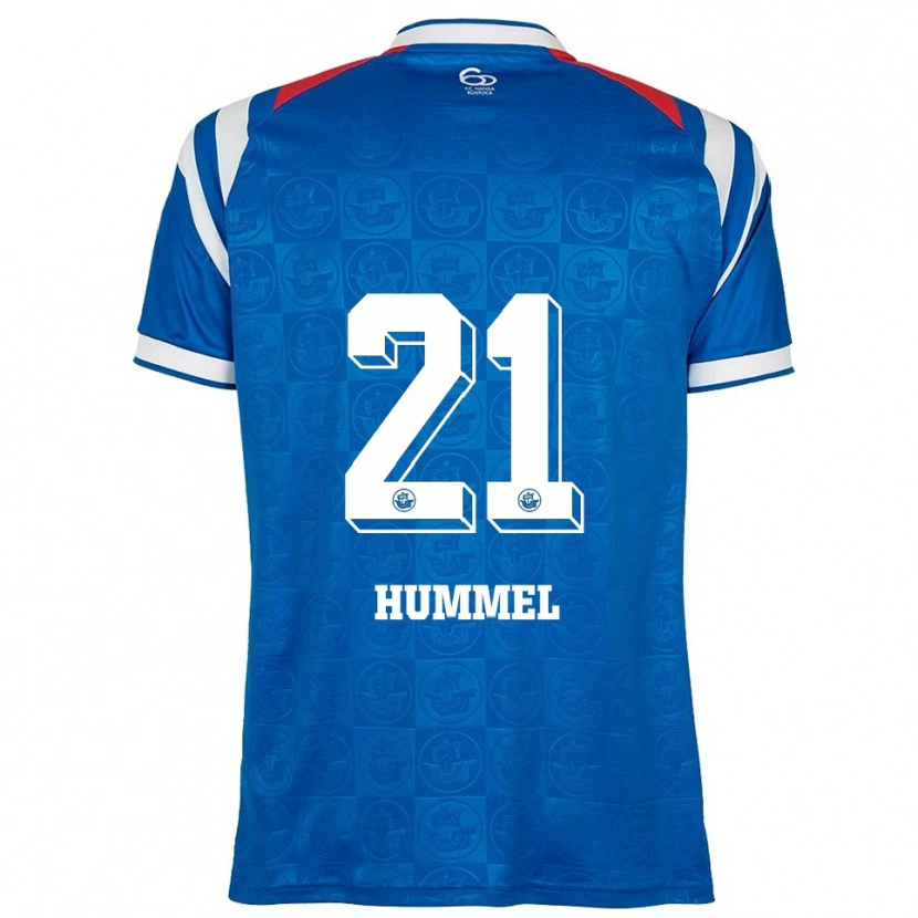 Danxen Uomo Maglia David Hummel #21 Blu Bianco Rosso Kit Gara Home 2025/26 Maglietta