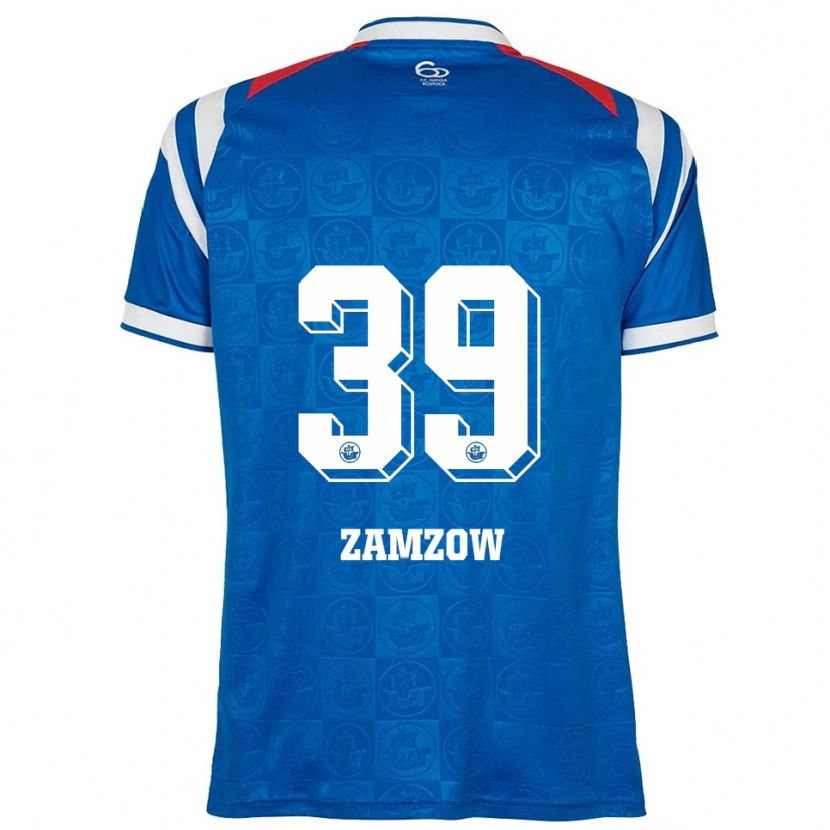 Danxen Uomo Maglia Claas Zamzow #39 Blu Bianco Rosso Kit Gara Home 2025/26 Maglietta
