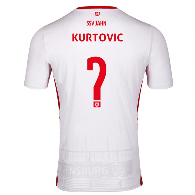 Danxen Uomo Maglia Domagoj Kurtovic #0 Bianco Rosso Kit Gara Home 2025/26 Maglietta