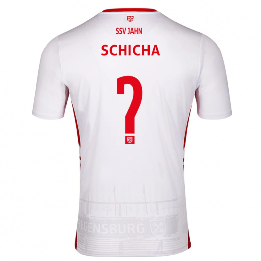 Danxen Uomo Maglia Niklas Schicha #0 Bianco Rosso Kit Gara Home 2025/26 Maglietta