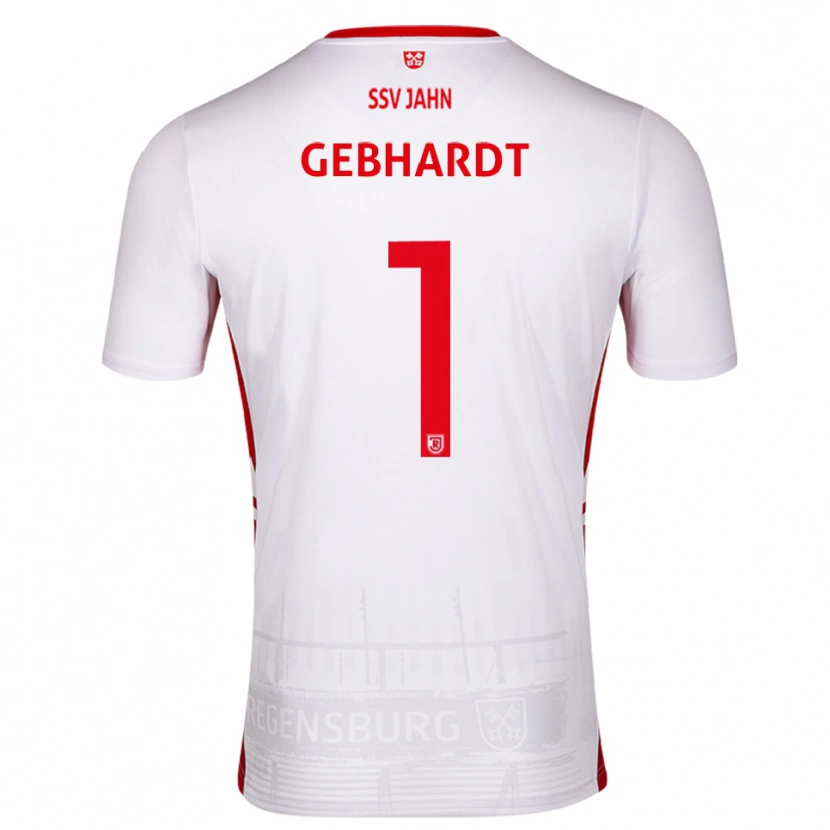 Danxen Uomo Maglia Felix Gebhardt #1 Bianco Rosso Kit Gara Home 2025/26 Maglietta