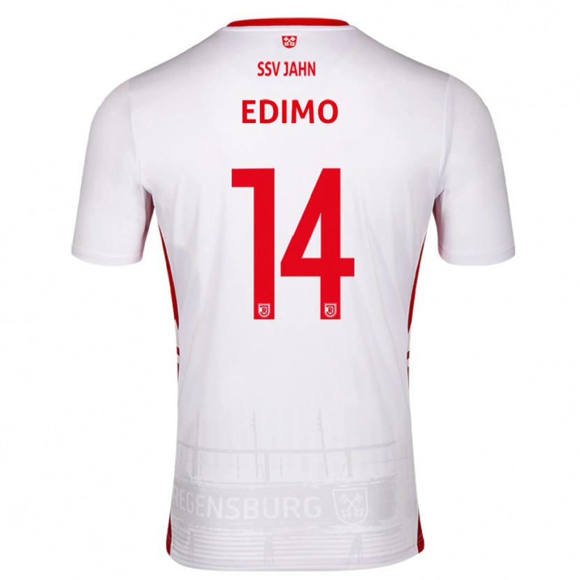 Danxen Uomo Maglia Linroy Edimo #14 Bianco Rosso Kit Gara Home 2025/26 Maglietta