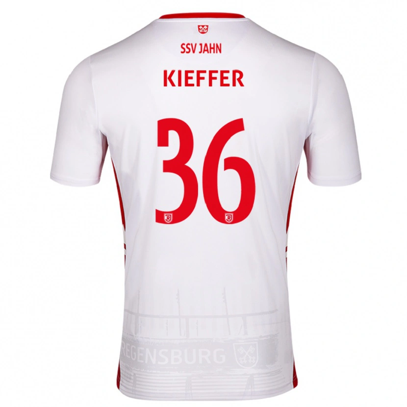 Danxen Uomo Maglia Ben Kieffer #36 Bianco Rosso Kit Gara Home 2025/26 Maglietta