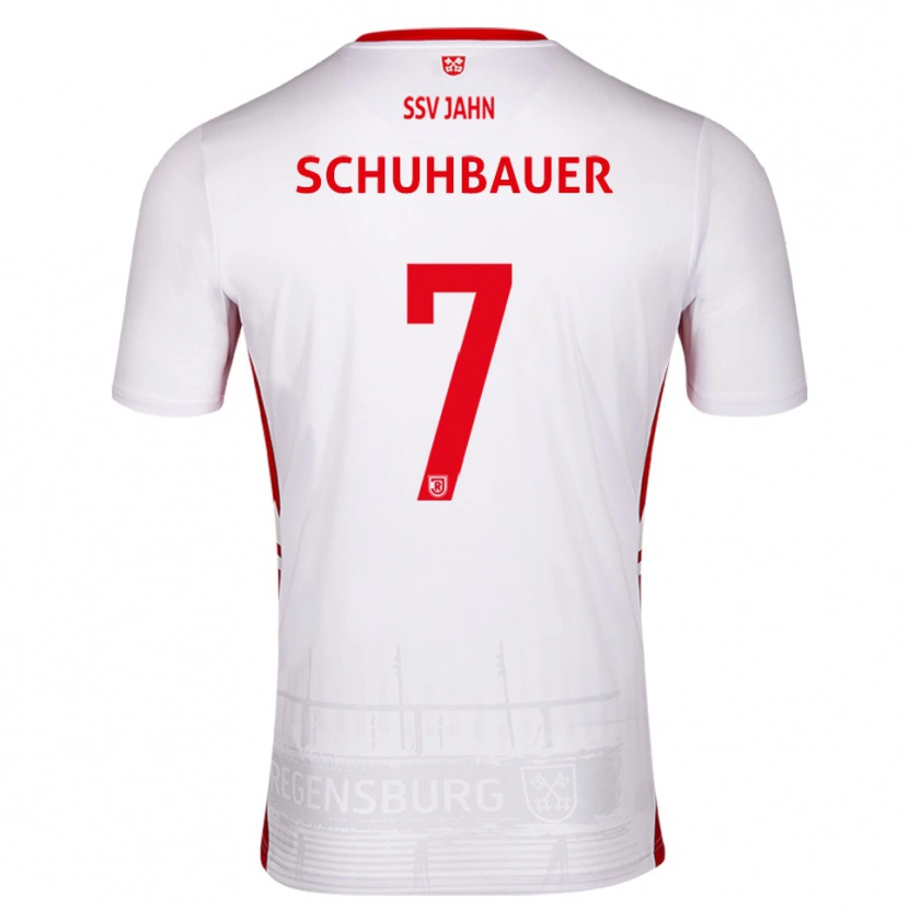 Danxen Uomo Maglia Simon Schuhbauer #7 Bianco Rosso Kit Gara Home 2025/26 Maglietta