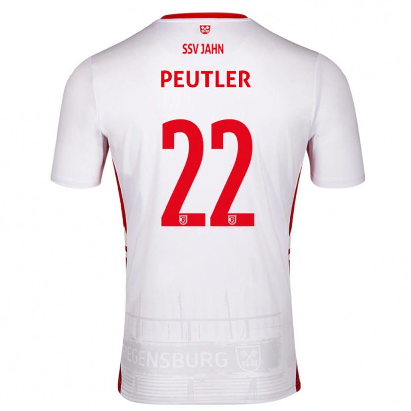 Danxen Uomo Maglia Julio Peutler #22 Bianco Rosso Kit Gara Home 2025/26 Maglietta