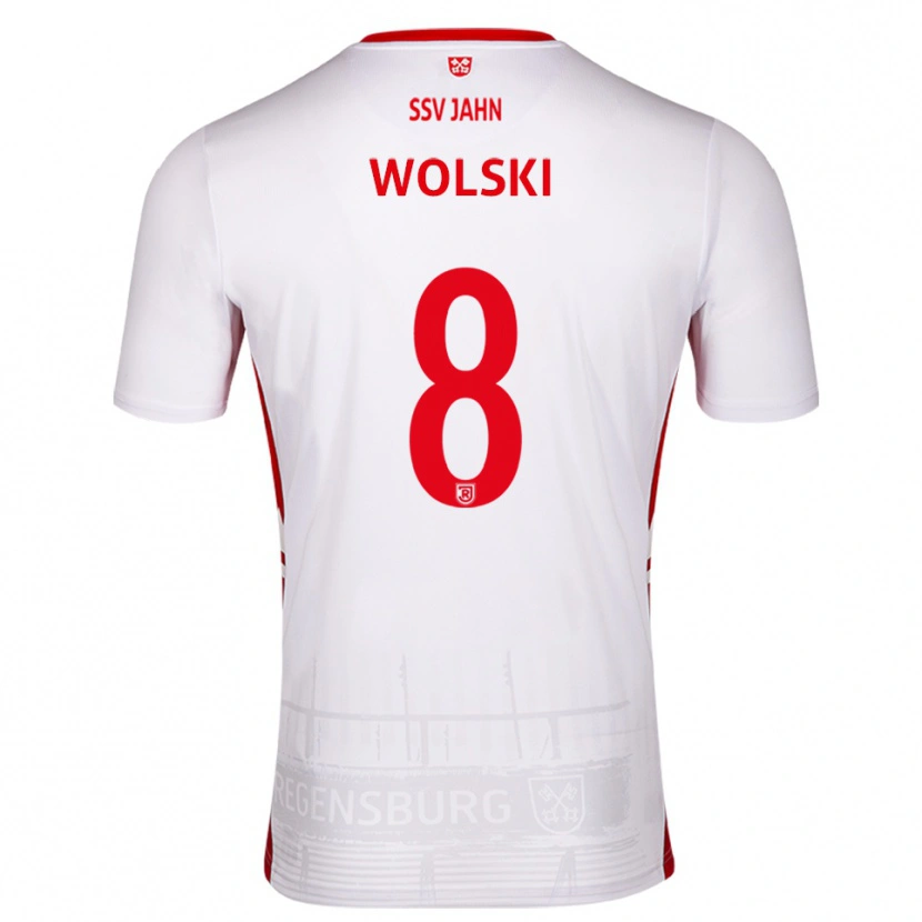 Danxen Uomo Maglia Oliver Wolski #8 Bianco Rosso Kit Gara Home 2025/26 Maglietta