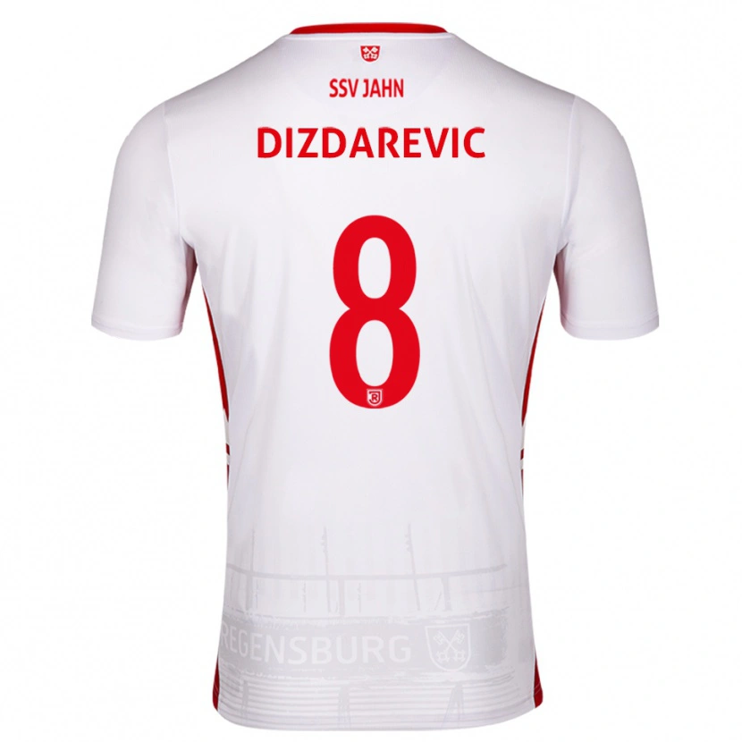 Danxen Uomo Maglia Arian Dizdarevic #8 Bianco Rosso Kit Gara Home 2025/26 Maglietta
