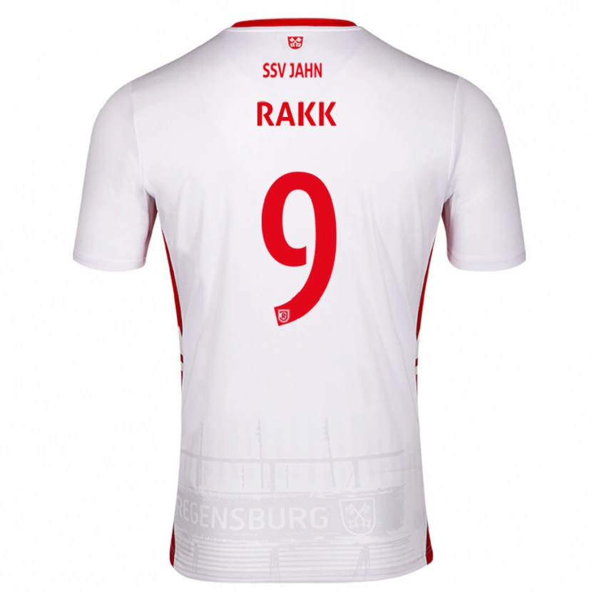 Danxen Uomo Maglia Lars Rakk #9 Bianco Rosso Kit Gara Home 2025/26 Maglietta