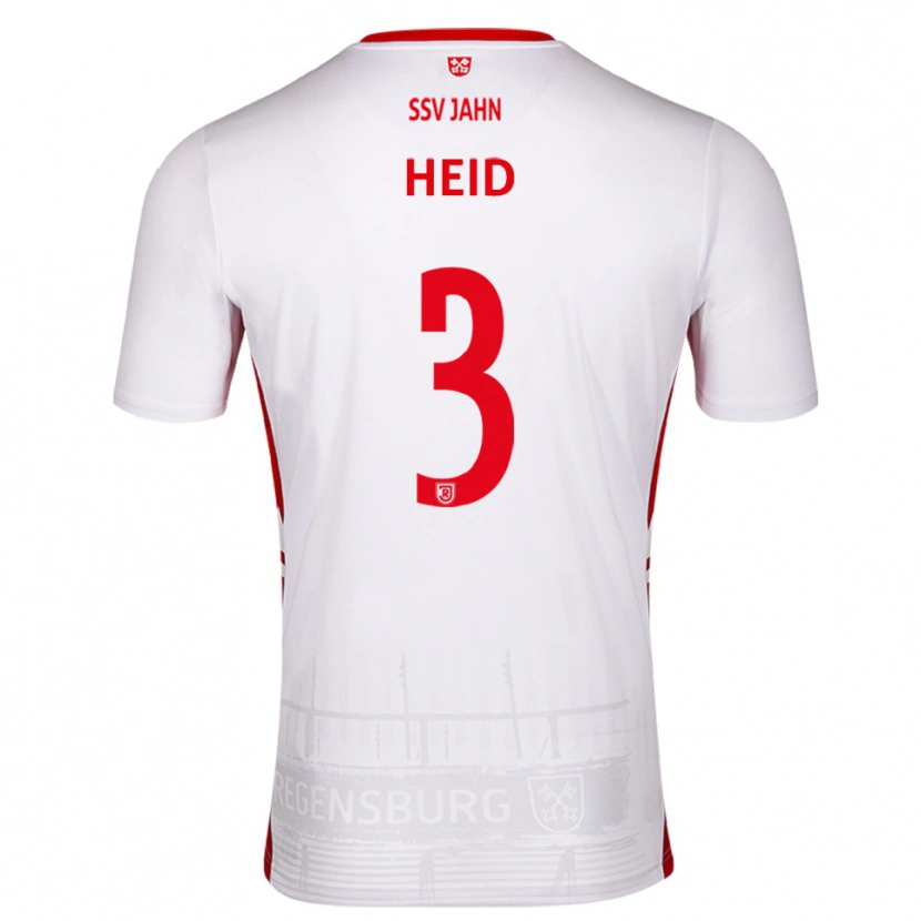 Danxen Uomo Maglia Henrik Heid #3 Bianco Rosso Kit Gara Home 2025/26 Maglietta