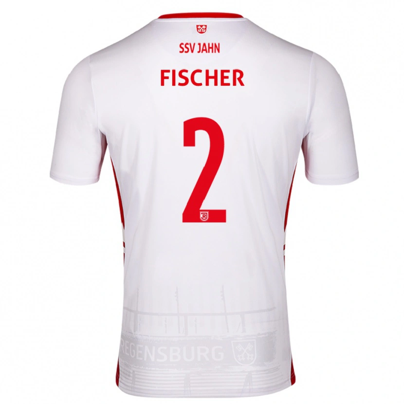 Danxen Uomo Maglia Florian Fischer #2 Bianco Rosso Kit Gara Home 2025/26 Maglietta