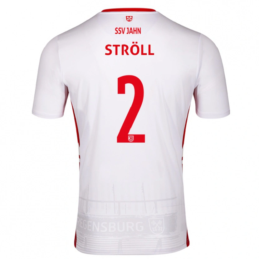 Danxen Uomo Maglia Maurice Ströll #2 Bianco Rosso Kit Gara Home 2025/26 Maglietta