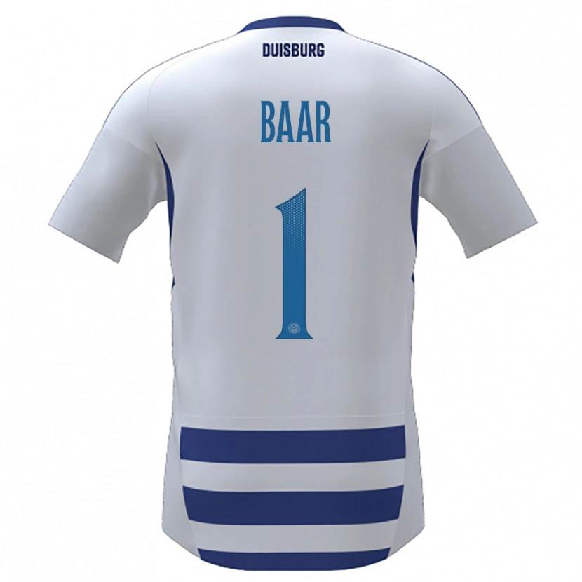 Danxen Uomo Maglia Alina Baar #1 Bianco Blu Kit Gara Home 2025/26 Maglietta
