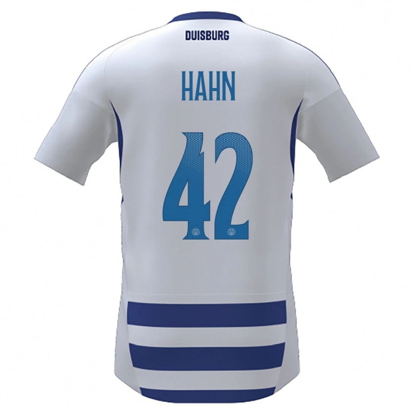 Danxen Uomo Maglia Alexander Hahn #42 Bianco Blu Kit Gara Home 2025/26 Maglietta