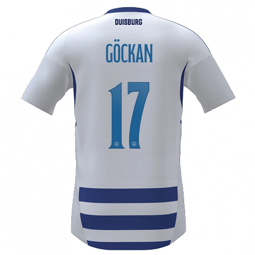 Danxen Uomo Maglia Mert Göckan #17 Bianco Blu Kit Gara Home 2025/26 Maglietta