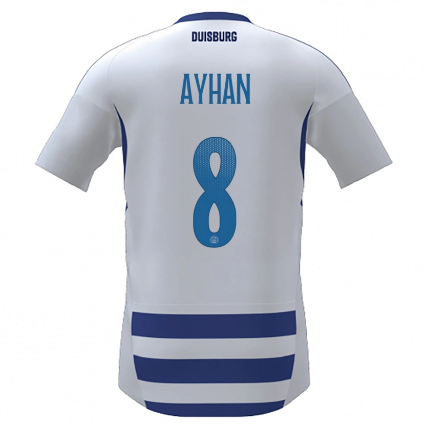 Danxen Uomo Maglia Berat Ayhan #8 Bianco Blu Kit Gara Home 2025/26 Maglietta