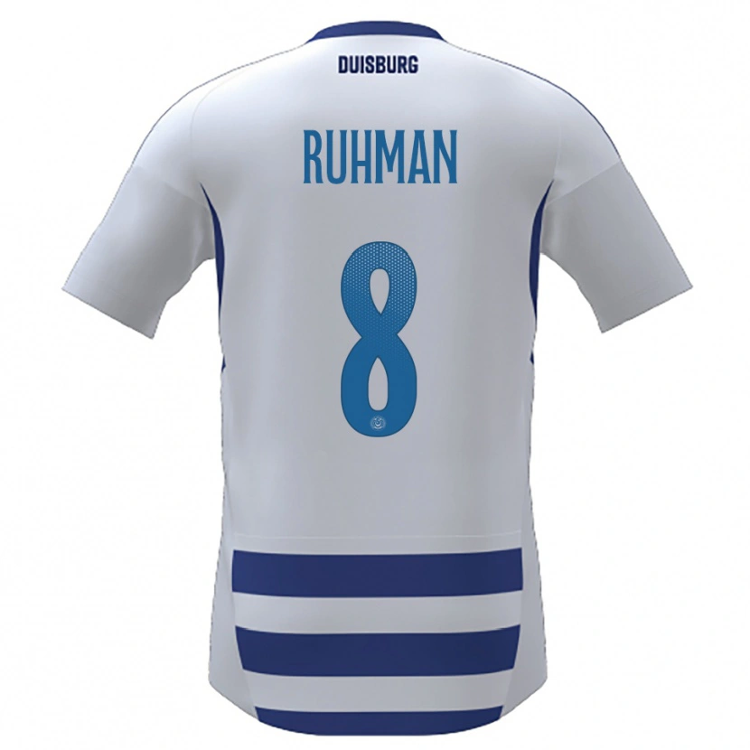 Danxen Uomo Maglia Ayesha Abd El Ruhman #8 Bianco Blu Kit Gara Home 2025/26 Maglietta