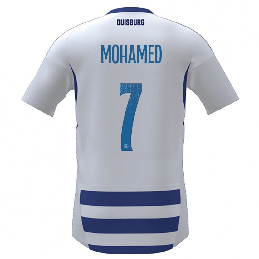 Danxen Uomo Maglia Diyar Mohamed #7 Bianco Blu Kit Gara Home 2025/26 Maglietta