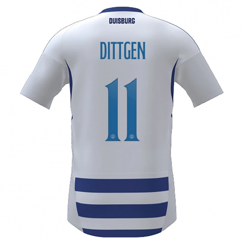 Danxen Uomo Maglia Maximilian Dittgen #11 Bianco Blu Kit Gara Home 2025/26 Maglietta