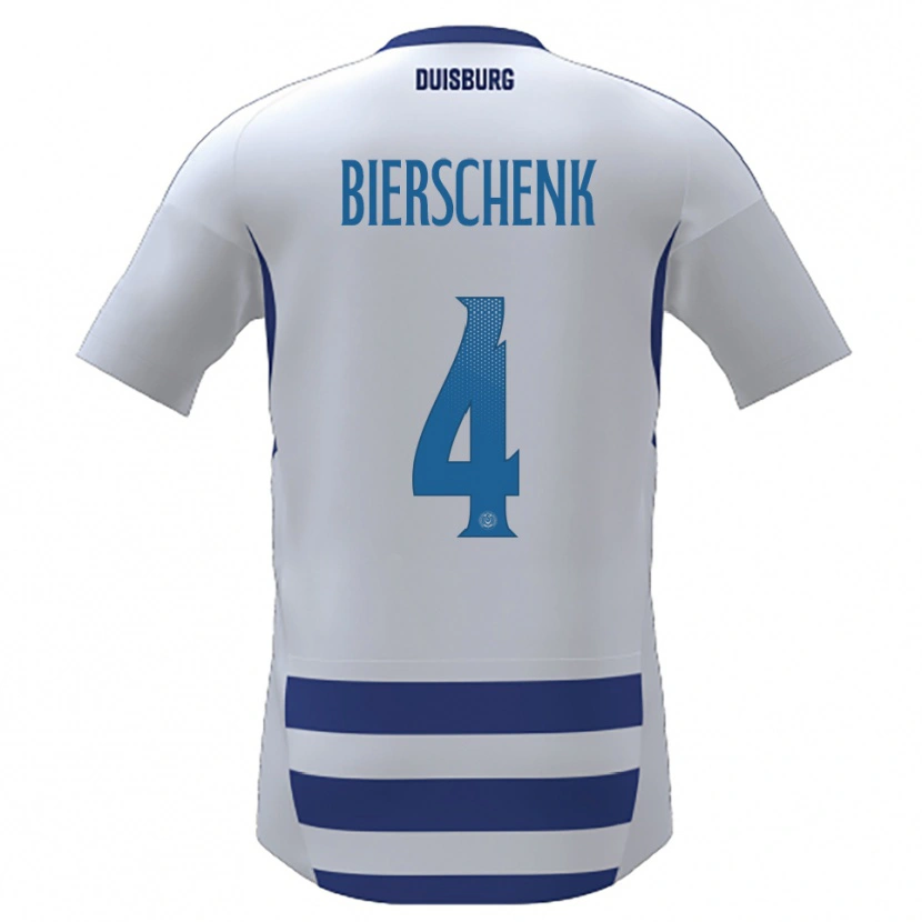 Danxen Uomo Maglia Julian Bierschenk #4 Bianco Blu Kit Gara Home 2025/26 Maglietta