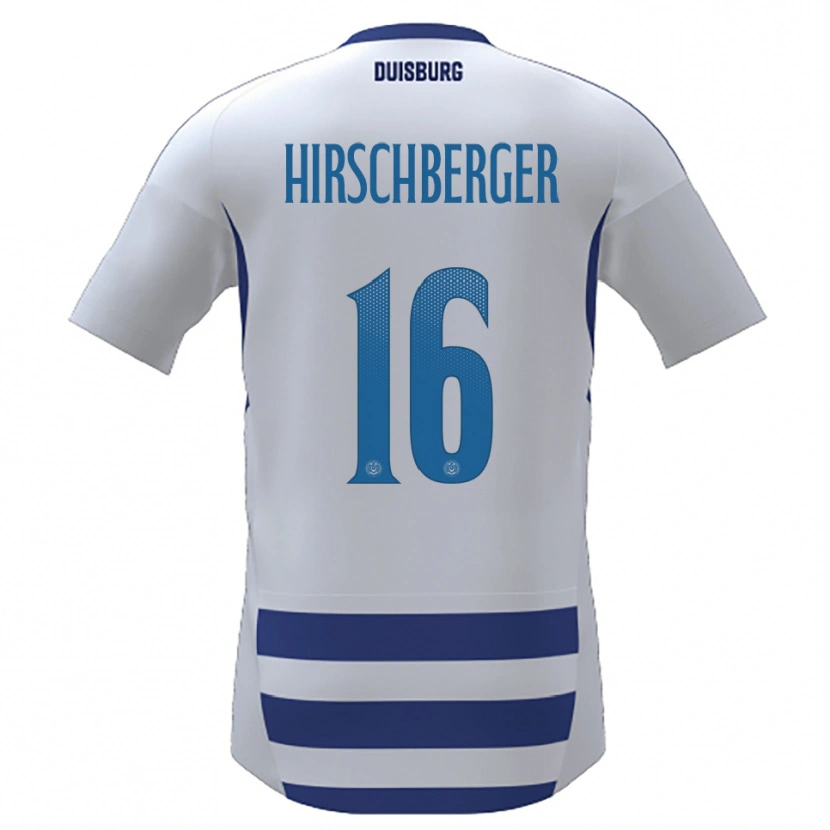 Danxen Uomo Maglia Isabell Hirschberger #16 Bianco Blu Kit Gara Home 2025/26 Maglietta