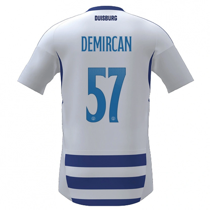 Danxen Uomo Maglia Zarife Demircan #57 Bianco Blu Kit Gara Home 2025/26 Maglietta