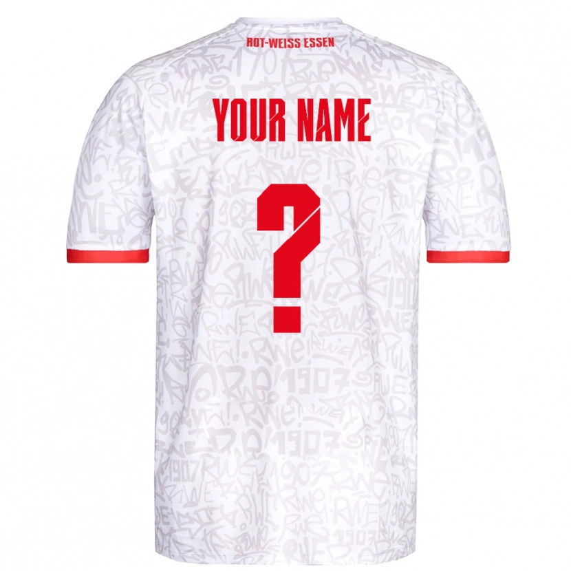 Danxen Uomo Maglia Il Tuo Nome #0 Bianco Rosso Kit Gara Home 2025/26 Maglietta