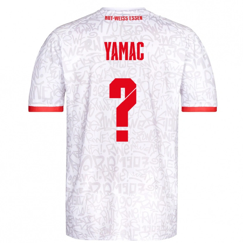 Danxen Uomo Maglia Ensar Yamac #0 Bianco Rosso Kit Gara Home 2025/26 Maglietta