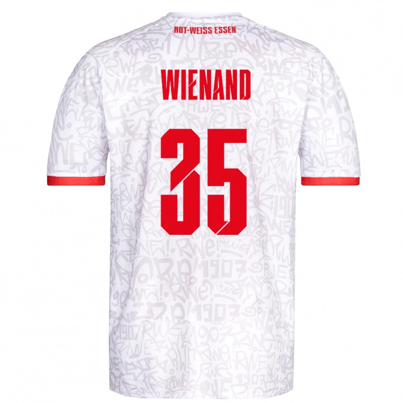 Danxen Uomo Maglia Felix Wienand #35 Bianco Rosso Kit Gara Home 2025/26 Maglietta