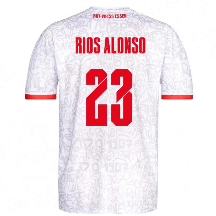 Danxen Uomo Maglia José Enrique Ríos Alonso #23 Bianco Rosso Kit Gara Home 2025/26 Maglietta