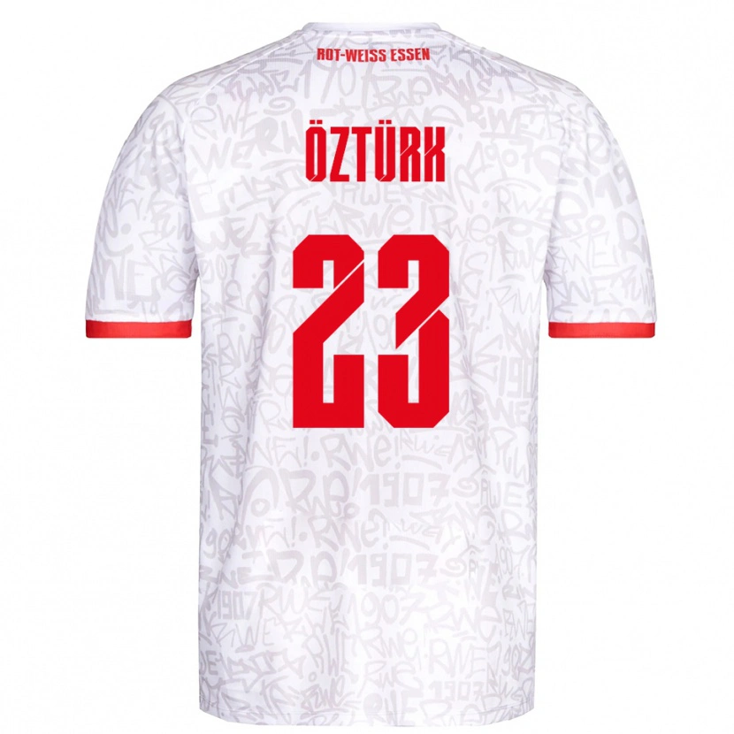Danxen Uomo Maglia Efehan Öztürk #23 Bianco Rosso Kit Gara Home 2025/26 Maglietta
